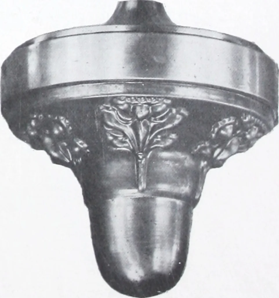 An illustration from Illustrated catalog of ornamental spun and stamped shells and fittings for gas and electric fixtures manufactured by the Standard Metal Spinning Co., 1914, leaf 16
