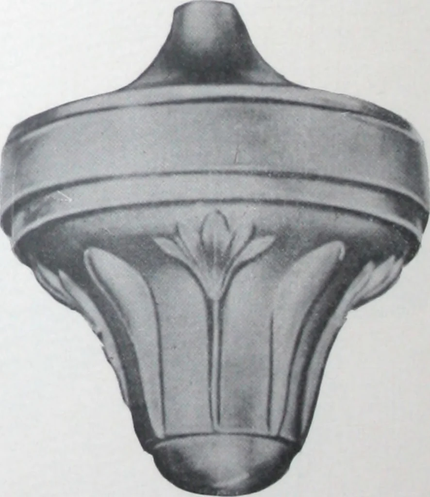 An illustration from Illustrated catalog of ornamental spun and stamped shells and fittings for gas and electric fixtures manufactured by the Standard Metal Spinning Co., 1914, leaf 17