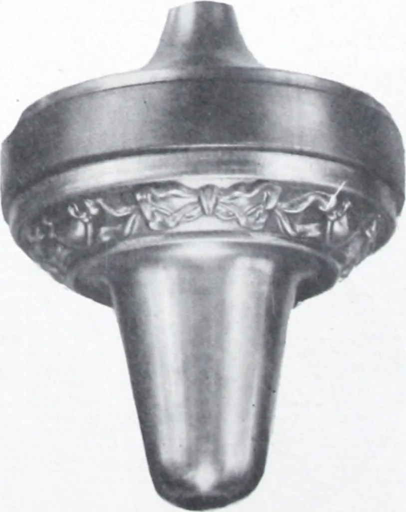 An illustration from Illustrated catalog of ornamental spun and stamped shells and fittings for gas and electric fixtures manufactured by the Standard Metal Spinning Co., 1914, leaf 6