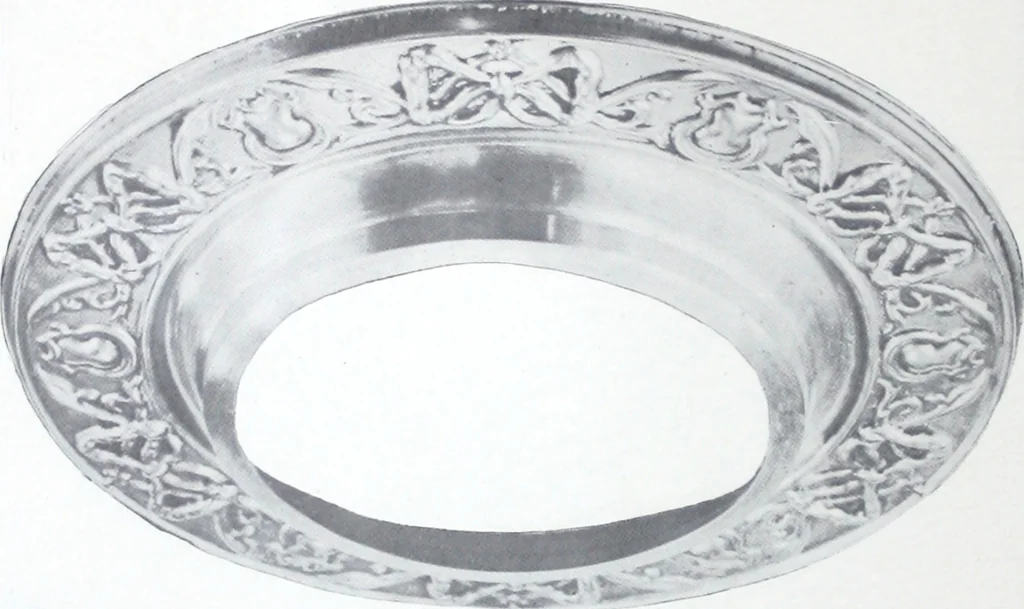 An illustration from Illustrated catalog of ornamental spun and stamped shells and fittings for gas and electric fixtures manufactured by the Standard Metal Spinning Co., 1914, leaf 7