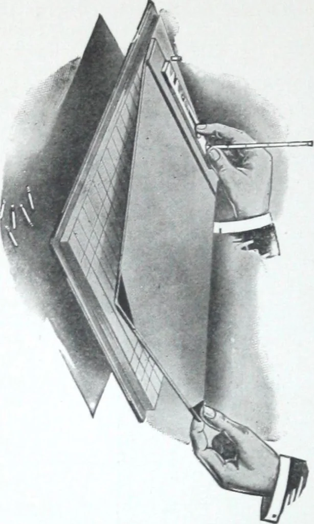 An illustration from Illustrated catalogue and price-list of drawing and tracing papers, sun print papers and equipments, drawing instruments and materials, surveying instruments, accessories, etc. / Kolesch & Company., 1917, leaf 37