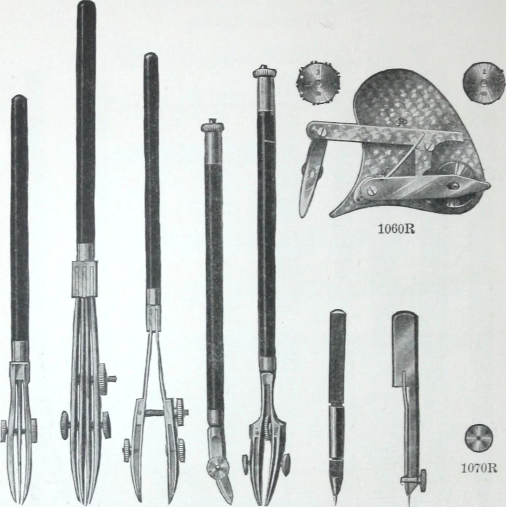 An illustration from Illustrated catalogue and price-list of drawing and tracing papers, sun print papers and equipments, drawing instruments and materials, surveying instruments, accessories, etc. / Kolesch & Company., 1917, leaf 45