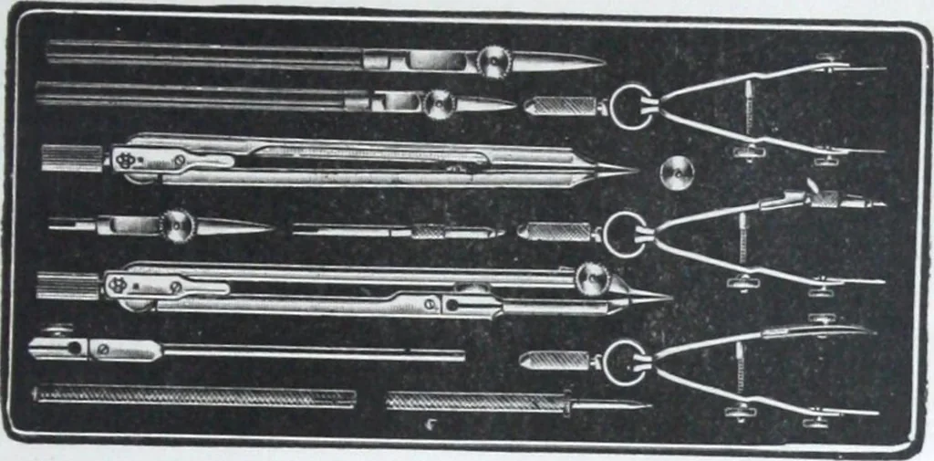 An illustration from Illustrated catalogue and price-list of drawing and tracing papers, sun print papers and equipments, drawing instruments and materials, surveying instruments, accessories, etc. / Kolesch & Company., 1917, leaf 54
