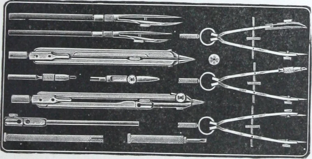 An illustration from Illustrated catalogue and price-list of drawing and tracing papers, sun print papers and equipments, drawing instruments and materials, surveying instruments, accessories, etc. / Kolesch & Company., 1917, leaf 54