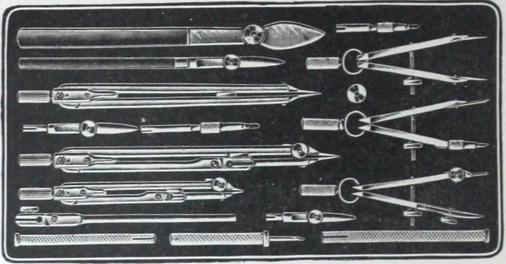 An illustration from Illustrated catalogue and price-list of drawing and tracing papers, sun print papers and equipments, drawing instruments and materials, surveying instruments, accessories, etc. / Kolesch & Company., 1917, leaf 55