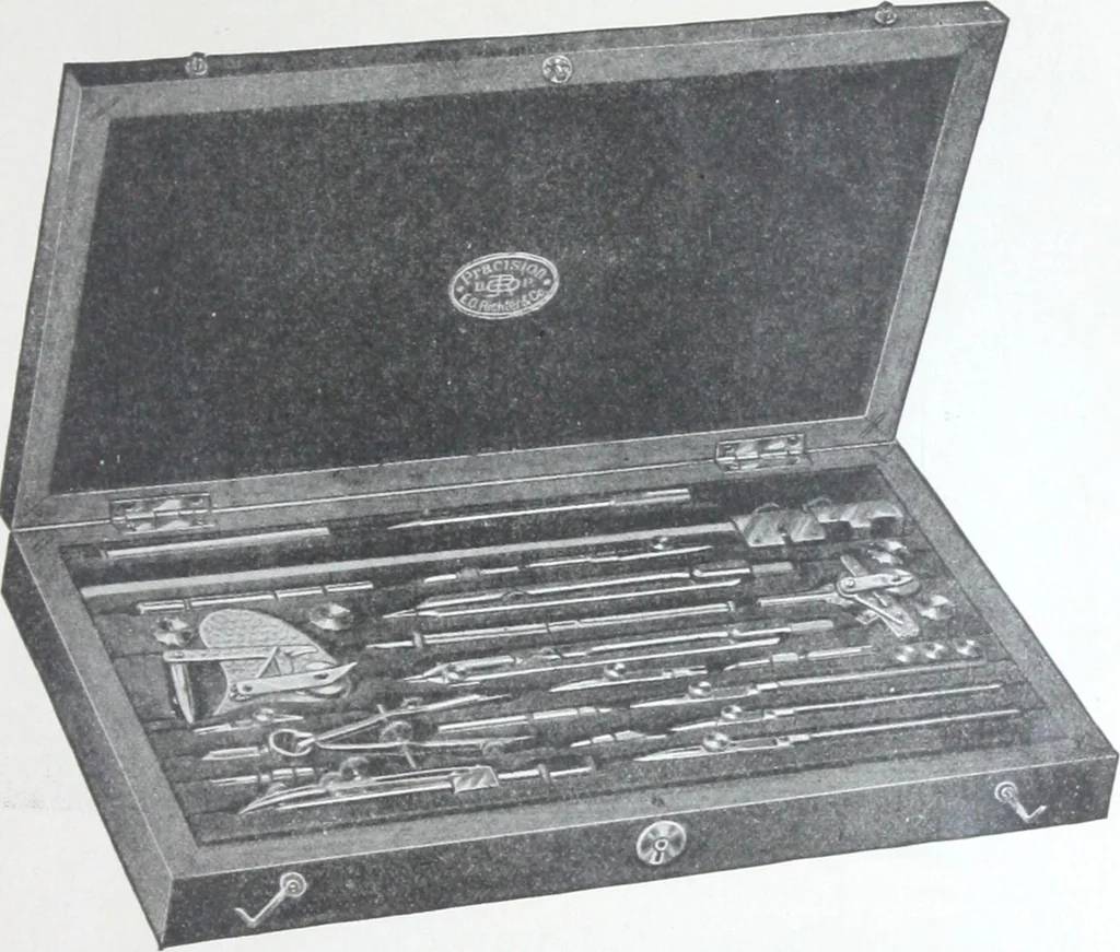 An illustration from Illustrated catalogue and price-list of drawing and tracing papers, sun print papers and equipments, drawing instruments and materials, surveying instruments, accessories, etc. / Kolesch & Company., 1917, leaf 56