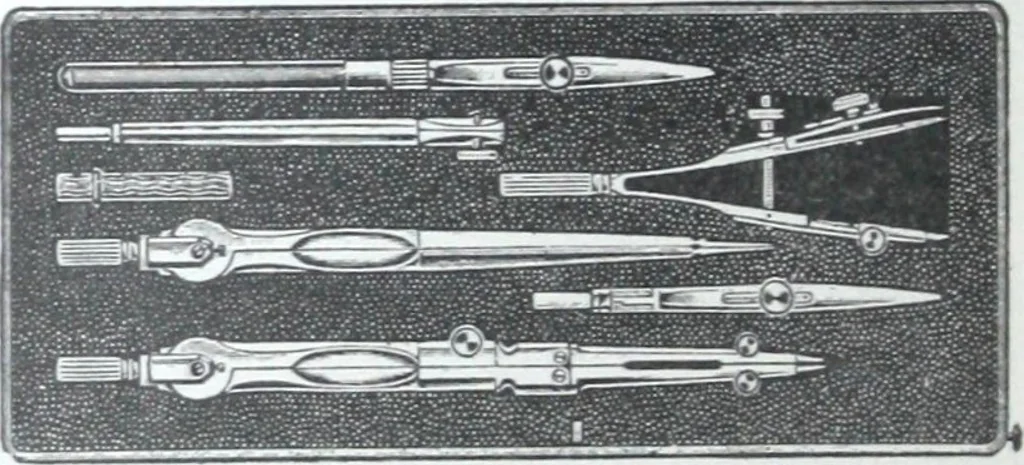 An illustration from Illustrated catalogue and price-list of drawing and tracing papers, sun print papers and equipments, drawing instruments and materials, surveying instruments, accessories, etc. / Kolesch & Company., 1917, leaf 71