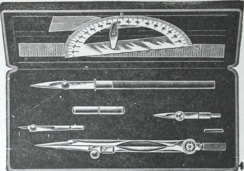 An illustration from Illustrated catalogue and price-list of drawing and tracing papers, sun print papers and equipments, drawing instruments and materials, surveying instruments, accessories, etc. / Kolesch & Company., 1917, leaf 77
