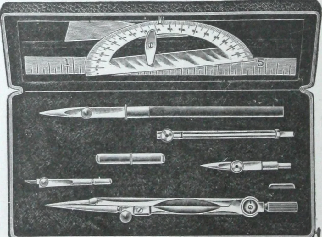 An illustration from Illustrated catalogue and price-list of drawing and tracing papers, sun print papers and equipments, drawing instruments and materials, surveying instruments, accessories, etc. / Kolesch & Company., 1917, leaf 77