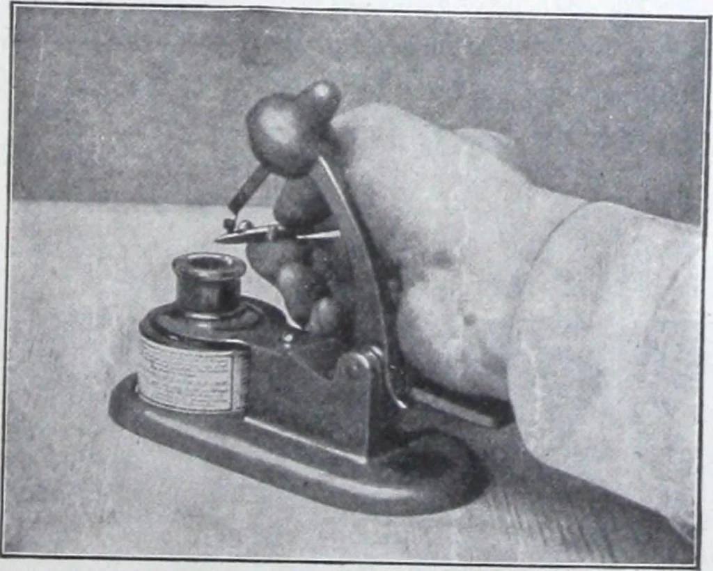 An illustration from Illustrated catalogue and price-list of drawing and tracing papers, sun print papers and equipments, drawing instruments and materials, surveying instruments, accessories, etc. / Kolesch & Company., 1907, leaf 134