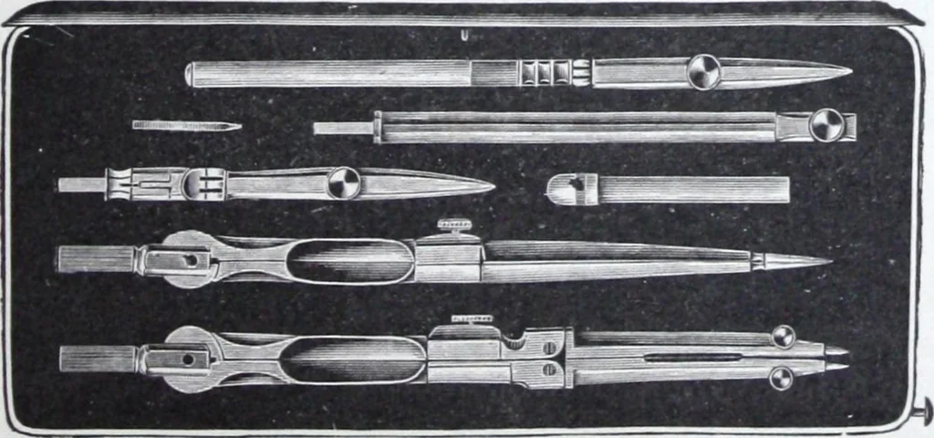 An illustration from Illustrated catalogue and price-list of drawing and tracing papers, sun print papers and equipments, drawing instruments and materials, surveying instruments, accessories, etc. / Kolesch & Company., 1907, leaf 48
