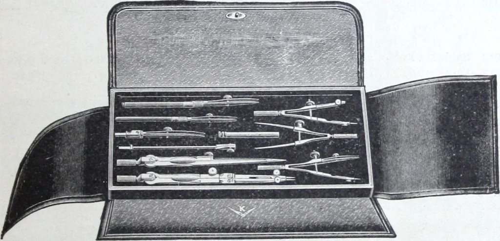An illustration from Illustrated catalogue and price-list of drawing and tracing papers, sun print papers and equipments, drawing instruments and materials, surveying instruments, accessories, etc. / Kolesch & Company., 1907, leaf 50