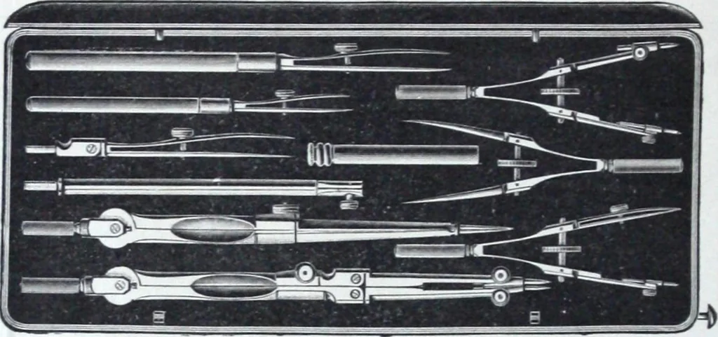 An illustration from Illustrated catalogue and price-list of drawing and tracing papers, sun print papers and equipments, drawing instruments and materials, surveying instruments, accessories, etc. / Kolesch & Company., 1907, leaf 51