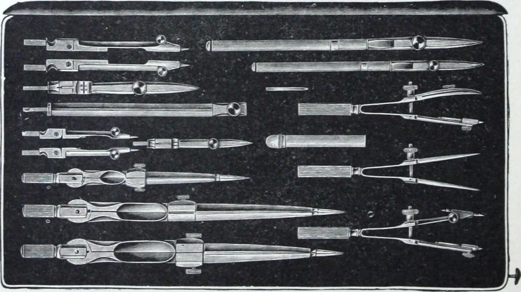 An illustration from Illustrated catalogue and price-list of drawing and tracing papers, sun print papers and equipments, drawing instruments and materials, surveying instruments, accessories, etc. / Kolesch & Company., 1907, leaf 51