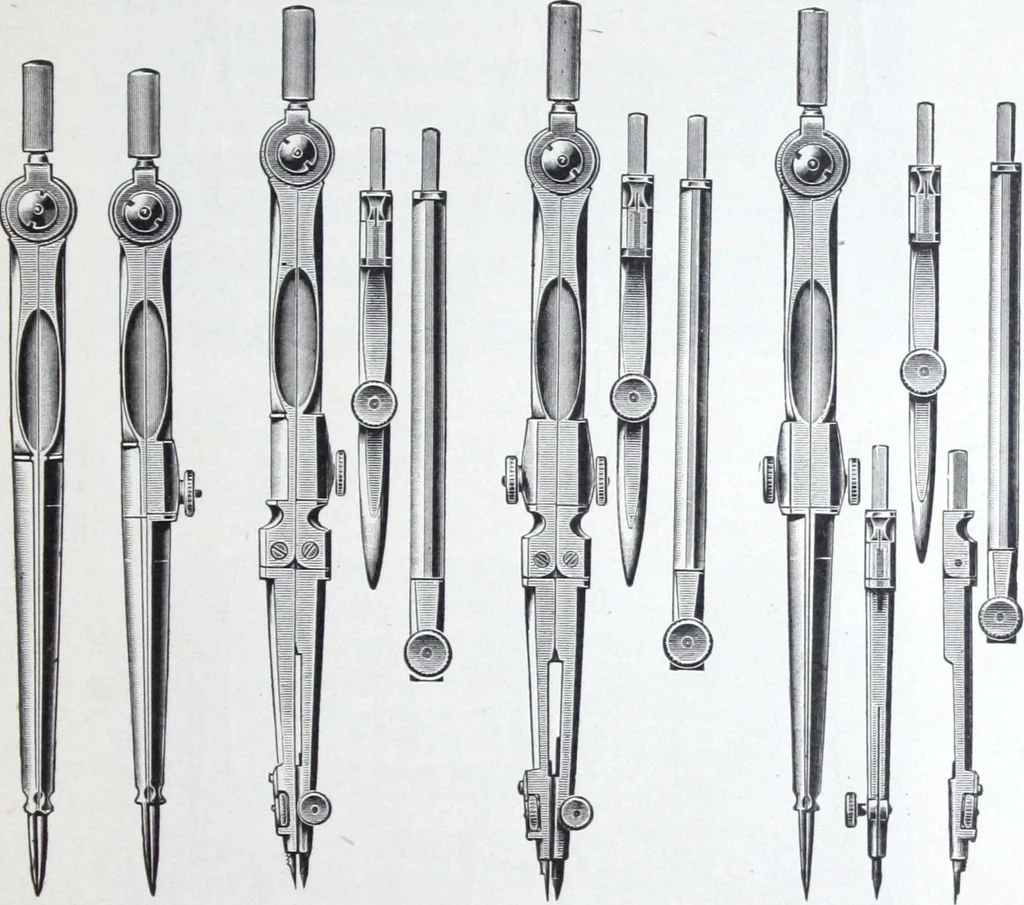 An illustration from Illustrated catalogue and price-list of drawing and tracing papers, sun print papers and equipments, drawing instruments and materials, surveying instruments, accessories, etc. / Kolesch & Company., 1907, leaf 56