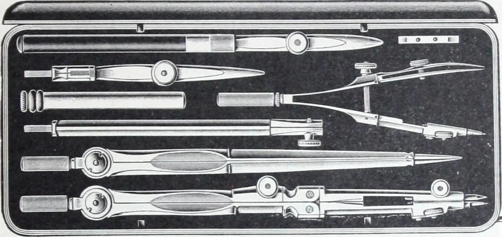 An illustration from Illustrated catalogue and price-list of drawing and tracing papers, sun print papers and equipments, drawing instruments and materials, surveying instruments, accessories, etc. / Kolesch & Company., 1907, leaf 58