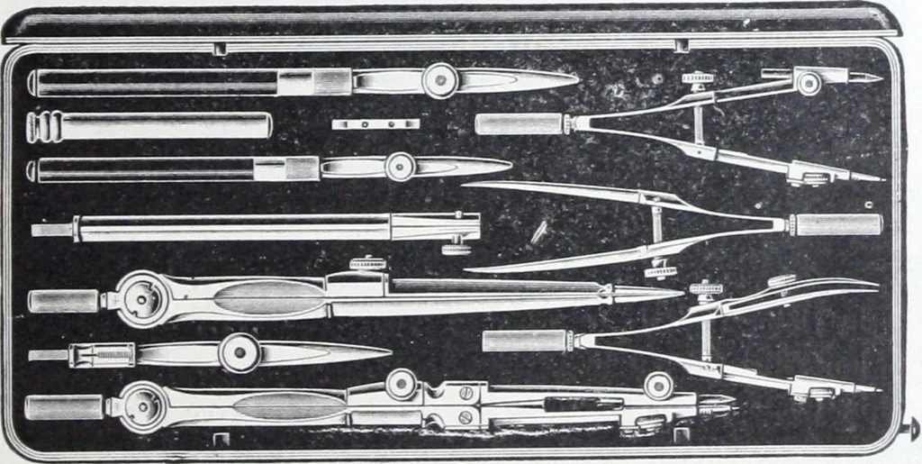 An illustration from Illustrated catalogue and price-list of drawing and tracing papers, sun print papers and equipments, drawing instruments and materials, surveying instruments, accessories, etc. / Kolesch & Company., 1907, leaf 58