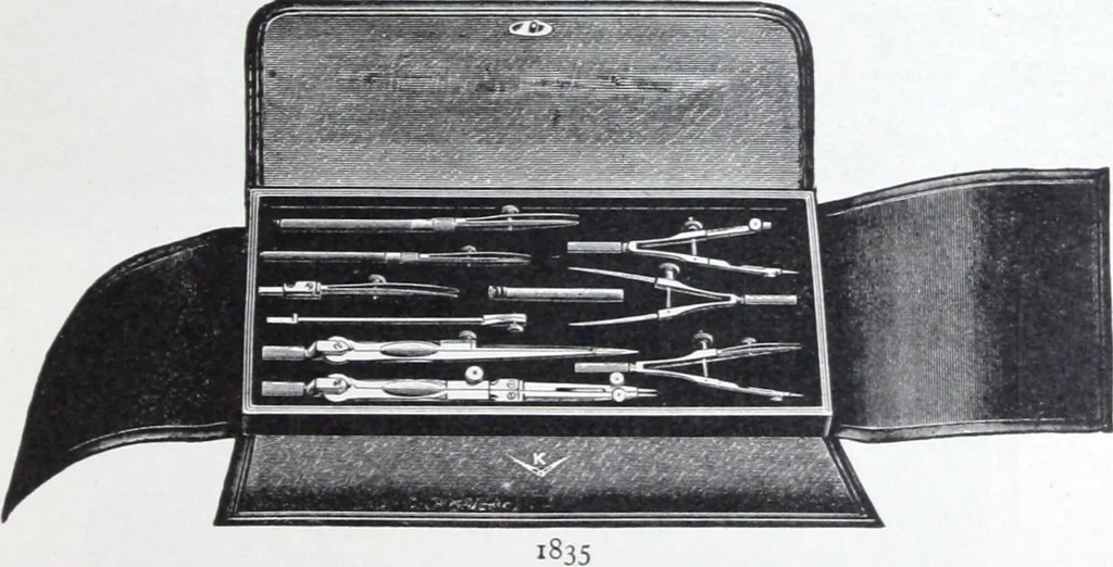 An illustration from Illustrated catalogue and price-list of drawing and tracing papers, sun print papers and equipments, drawing instruments and materials, surveying instruments, accessories, etc. / Kolesch & Company., 1907, leaf 74