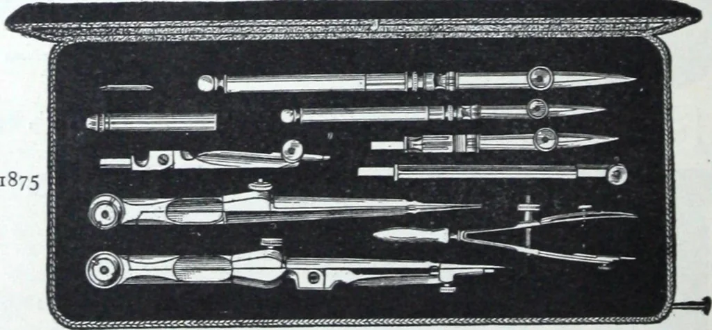 An illustration from Illustrated catalogue and price-list of drawing and tracing papers, sun print papers and equipments, drawing instruments and materials, surveying instruments, accessories, etc. / Kolesch & Company., 1907, leaf 77