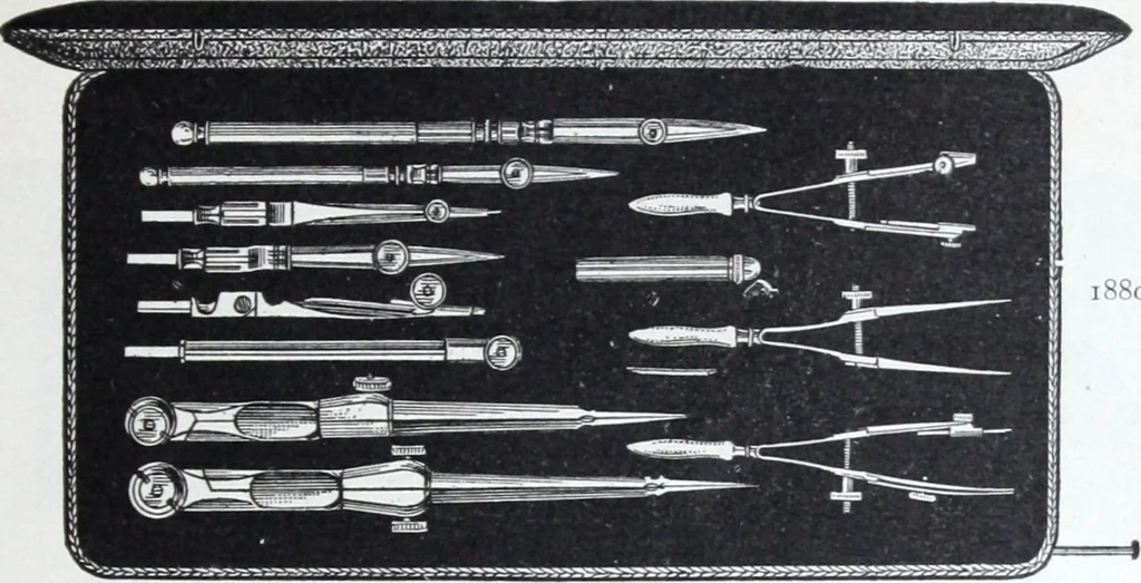 An illustration from Illustrated catalogue and price-list of drawing and tracing papers, sun print papers and equipments, drawing instruments and materials, surveying instruments, accessories, etc. / Kolesch & Company., 1907, leaf 78