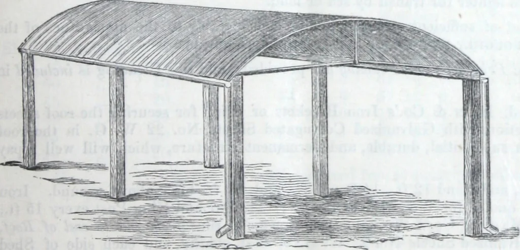 An illustration from Illustrated catalogue of galvanized iron roofing and shedding, iron structures, &c. : patent portable steel railways, railway plant, iron bridges, &c., 1884, leaf 10