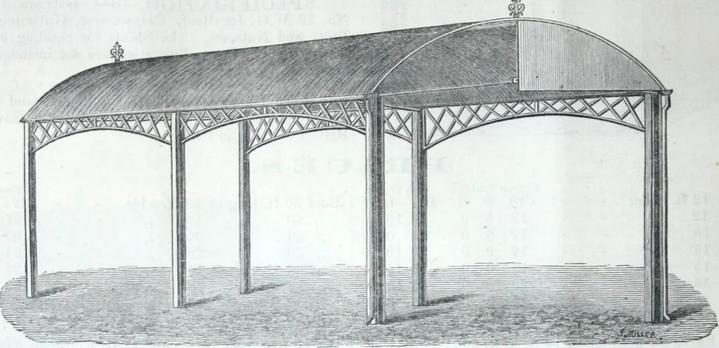 An illustration from Illustrated catalogue of galvanized iron roofing and shedding, iron structures, &c. : patent portable steel railways, railway plant, iron bridges, &c., 1884, leaf 11