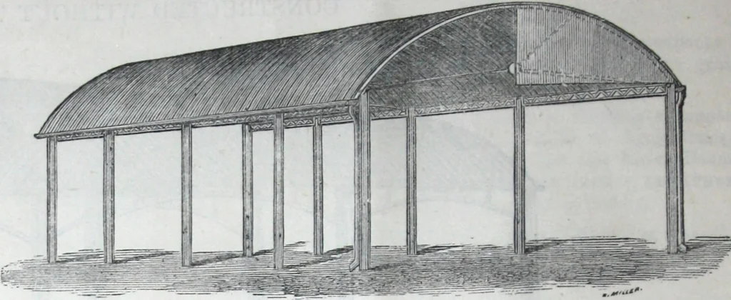 An illustration from Illustrated catalogue of galvanized iron roofing and shedding, iron structures, &c. : patent portable steel railways, railway plant, iron bridges, &c., 1884, leaf 13