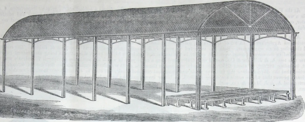 An illustration from Illustrated catalogue of galvanized iron roofing and shedding, iron structures, &c. : patent portable steel railways, railway plant, iron bridges, &c., 1884, leaf 14