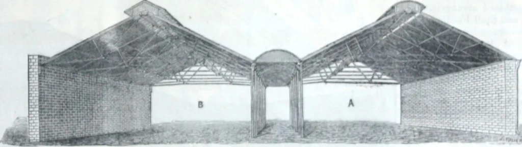 An illustration from Illustrated catalogue of galvanized iron roofing and shedding, iron structures, &c. : patent portable steel railways, railway plant, iron bridges, &c., 1884, leaf 16