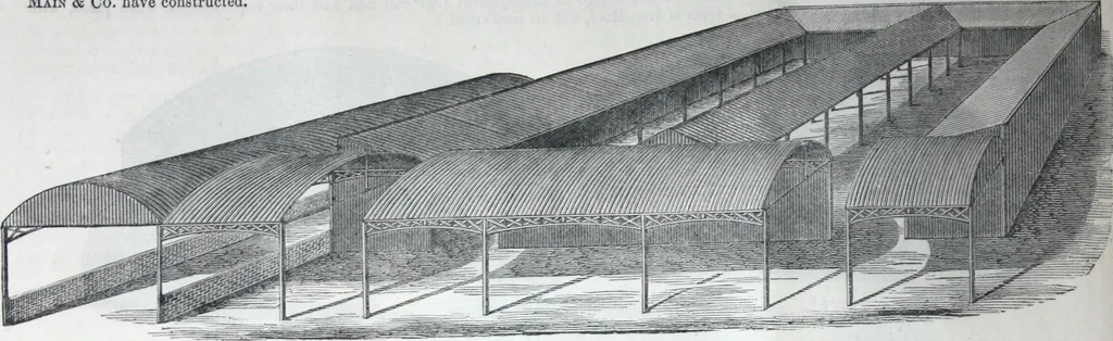 An illustration from Illustrated catalogue of galvanized iron roofing and shedding, iron structures, &c. : patent portable steel railways, railway plant, iron bridges, &c., 1884, leaf 17