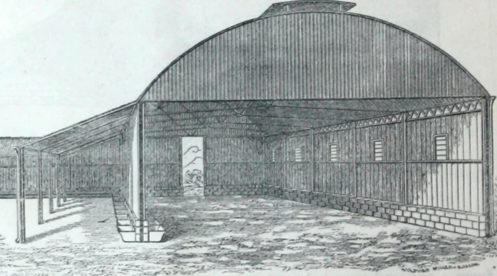 An illustration from Illustrated catalogue of galvanized iron roofing and shedding, iron structures, &c. : patent portable steel railways, railway plant, iron bridges, &c., 1884, leaf 17