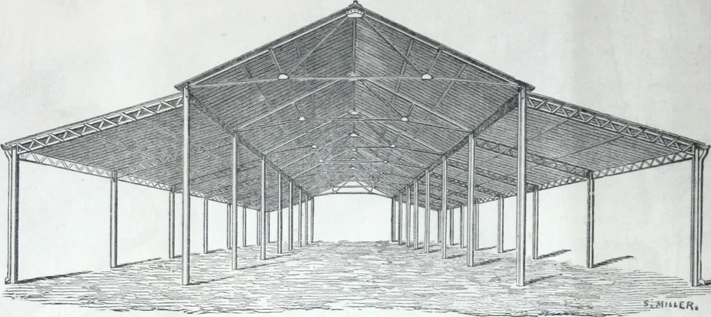 An illustration from Illustrated catalogue of galvanized iron roofing and shedding, iron structures, &c. : patent portable steel railways, railway plant, iron bridges, &c., 1884, leaf 19