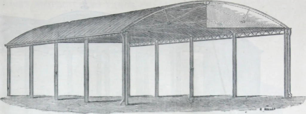 An illustration from Illustrated catalogue of galvanized iron roofing and shedding, iron structures, &c. : patent portable steel railways, railway plant, iron bridges, &c., 1884, leaf 20