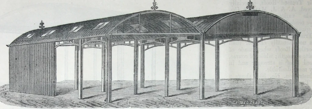 An illustration from Illustrated catalogue of galvanized iron roofing and shedding, iron structures, &c. : patent portable steel railways, railway plant, iron bridges, &c., 1884, leaf 21