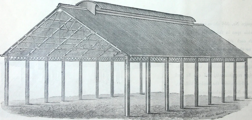 An illustration from Illustrated catalogue of galvanized iron roofing and shedding, iron structures, &c. : patent portable steel railways, railway plant, iron bridges, &c., 1884, leaf 21