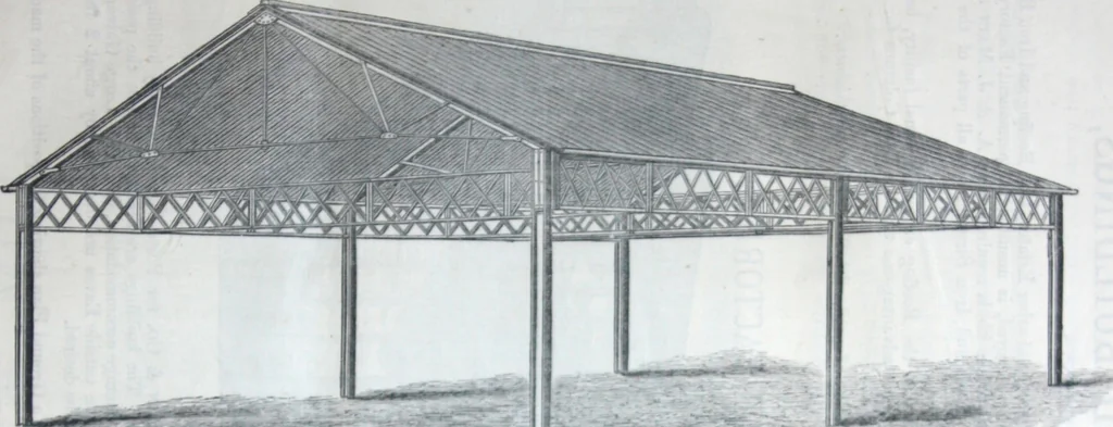 An illustration from Illustrated catalogue of galvanized iron roofing and shedding, iron structures, &c. : patent portable steel railways, railway plant, iron bridges, &c., 1884, leaf 22