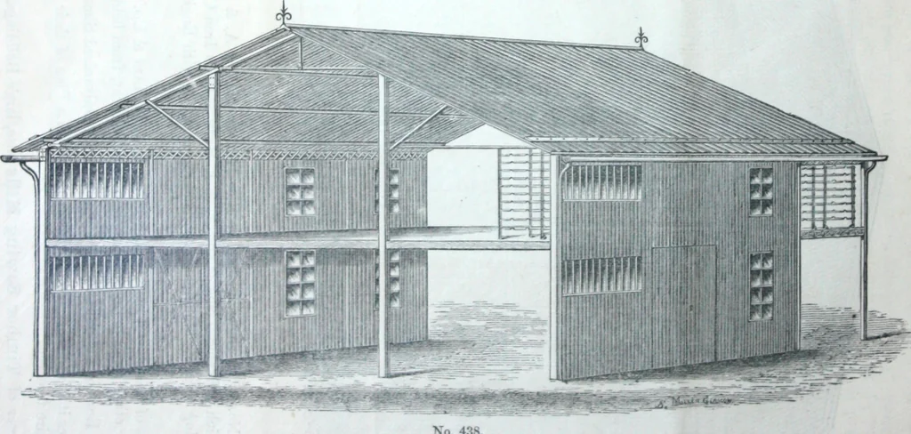 An illustration from Illustrated catalogue of galvanized iron roofing and shedding, iron structures, &c. : patent portable steel railways, railway plant, iron bridges, &c., 1884, leaf 25