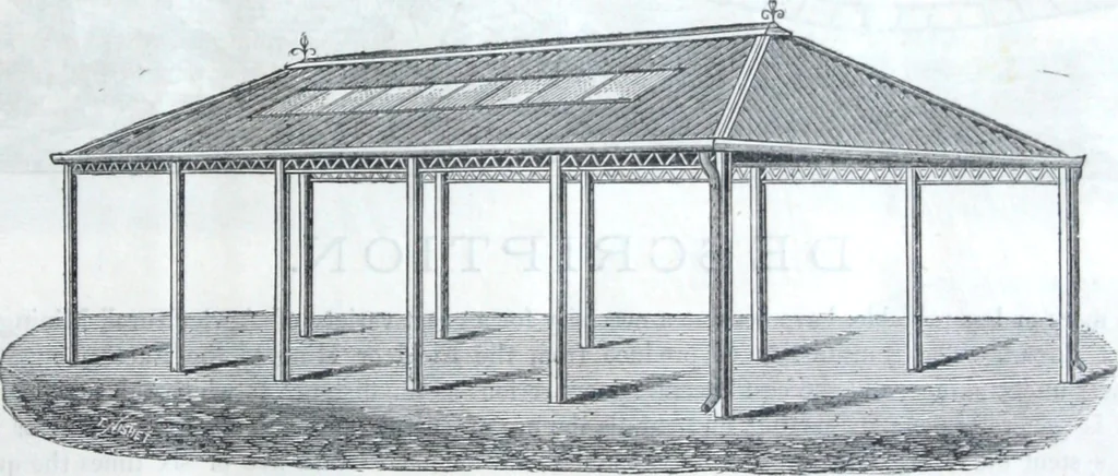 An illustration from Illustrated catalogue of galvanized iron roofing and shedding, iron structures, &c. : patent portable steel railways, railway plant, iron bridges, &c., 1884, leaf 28