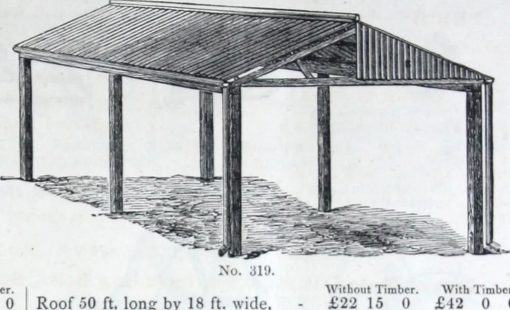 An illustration from Illustrated catalogue of galvanized iron roofing and shedding, iron structures, &c. : patent portable steel railways, railway plant, iron bridges, &c., 1884, leaf 38