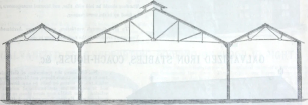An illustration from Illustrated catalogue of galvanized iron roofing and shedding, iron structures, &c. : patent portable steel railways, railway plant, iron bridges, &c., 1884, leaf 8