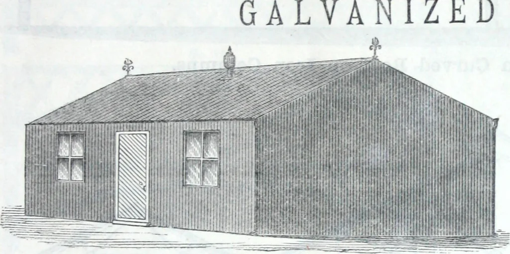 An illustration from Illustrated catalogue of galvanized iron roofing and shedding, iron structures, &c. : patent portable steel railways, railway plant, iron bridges, &c., 1884, leaf 9