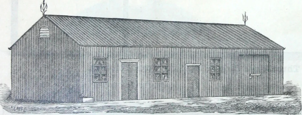 An illustration from Illustrated catalogue of galvanized iron roofing and shedding, iron structures, &c. : patent portable steel railways, railway plant, iron bridges, &c., 1884, leaf 9