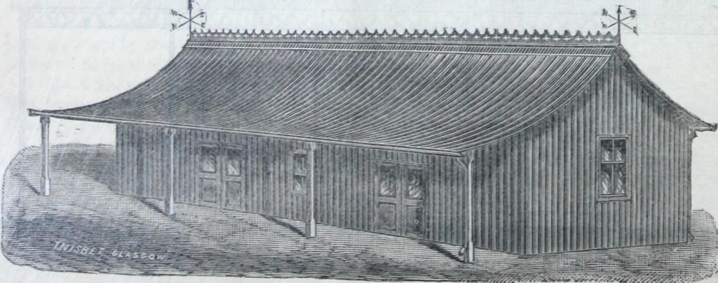 An illustration from Illustrated catalogue of galvanized iron roofing and shedding, iron structures, &c. : patent portable steel railways, railway plant, iron bridges, &c., 1884, leaf 9