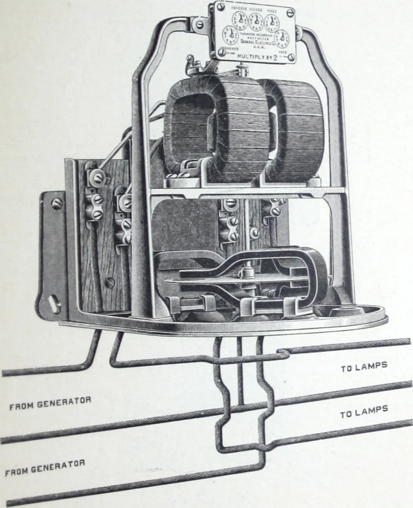 An illustration from Instructions for installing and operating the Thomson recording watt-meter., 1896, leaf 14
