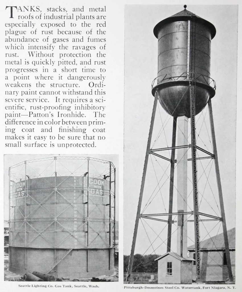 An illustration from Ironhide an economical rust-proofing for steel and iron., 1919, leaf 15