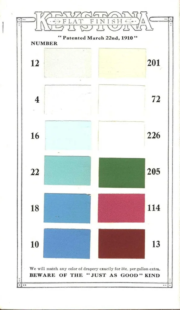 An illustration from Keystona flat finish, 1910, leaf 6