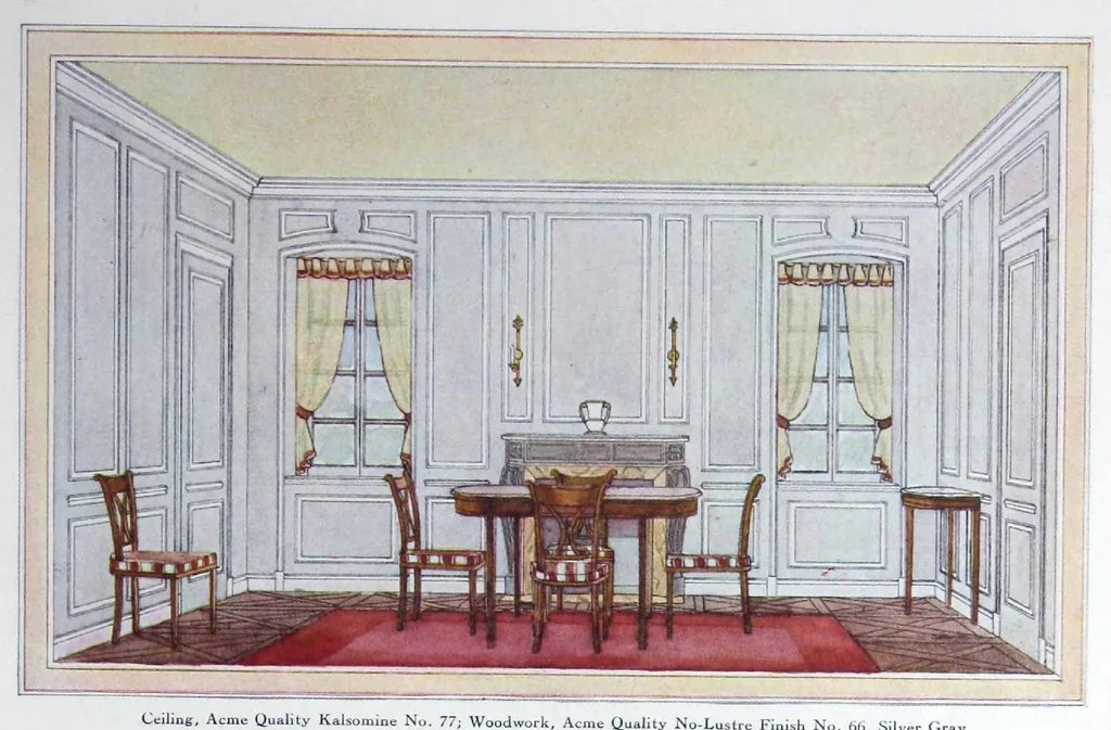 An illustration from King color rules the home / [by C.D. Holley, and Associations, Acme Quality Color Division, in cooperation with Nancy McClelland ... and Parker Morse Hooper]., 1928, leaf 26