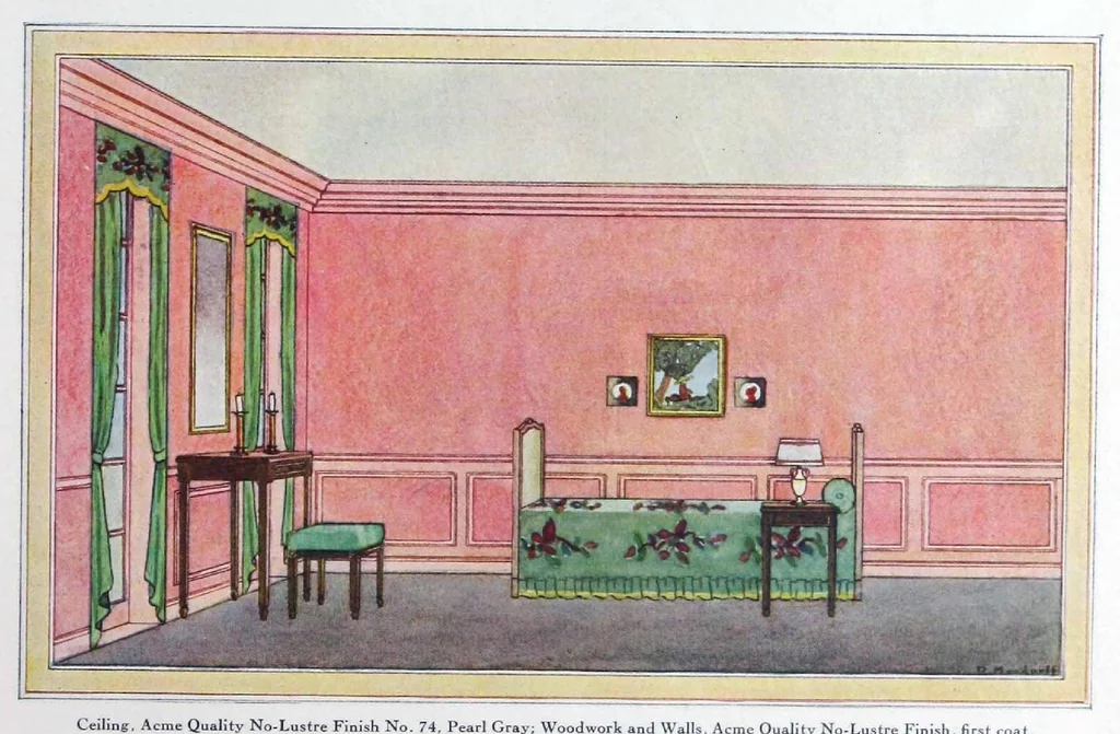 An illustration from King color rules the home / [by C.D. Holley, and Associations, Acme Quality Color Division, in cooperation with Nancy McClelland ... and Parker Morse Hooper]., 1928, leaf 26