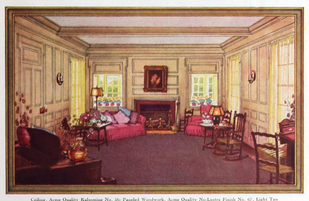 An illustration from King color rules the home / [by C.D. Holley, and Associations, Acme Quality Color Division, in cooperation with Nancy McClelland ... and Parker Morse Hooper]., 1928, leaf 46