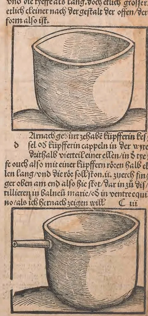 An illustration from Kleines Distillierbuch, 1500, leaf 9